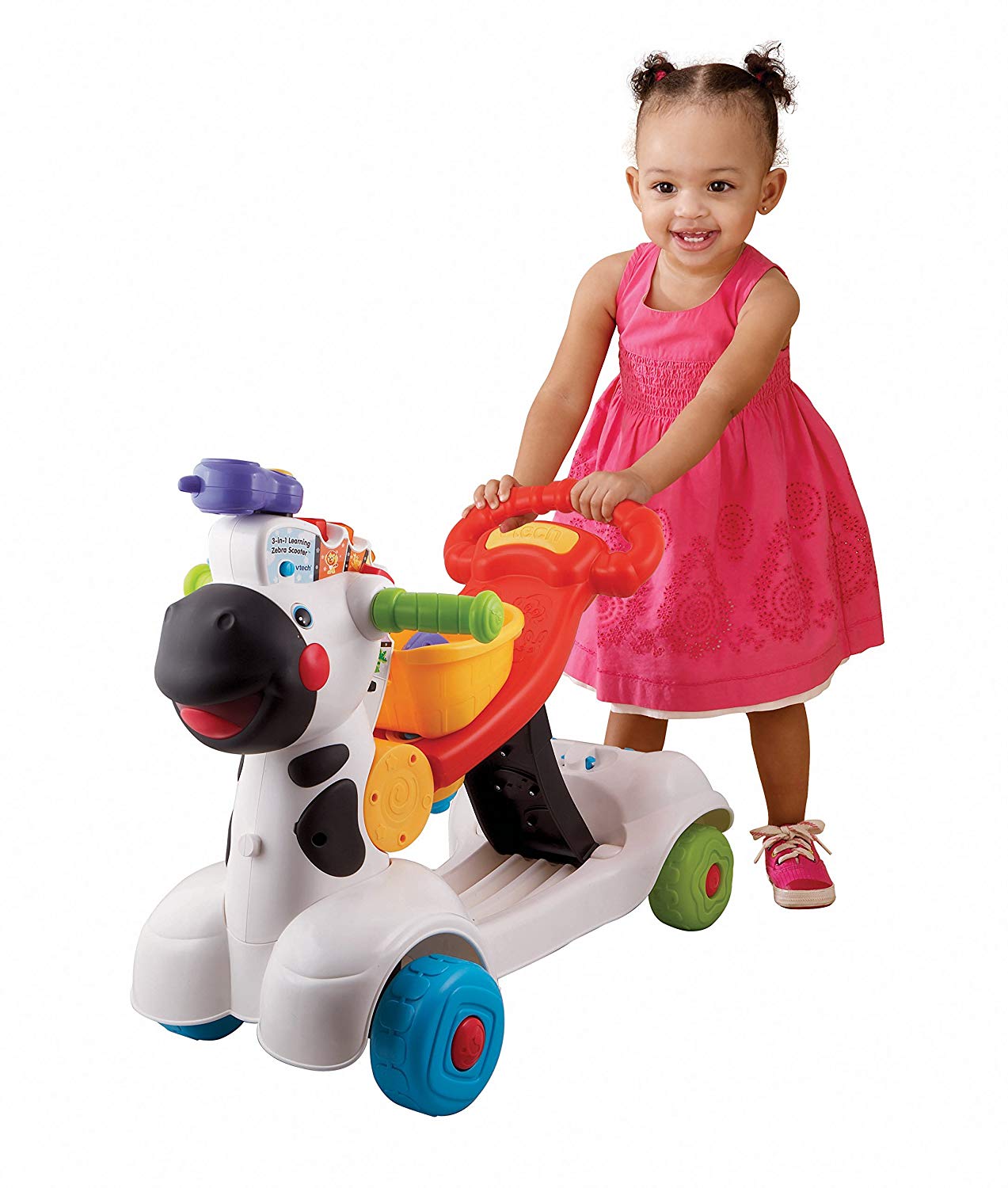 Vtech 3 in 1 Learning Zebra Scooter Ride On (White/Pink ...